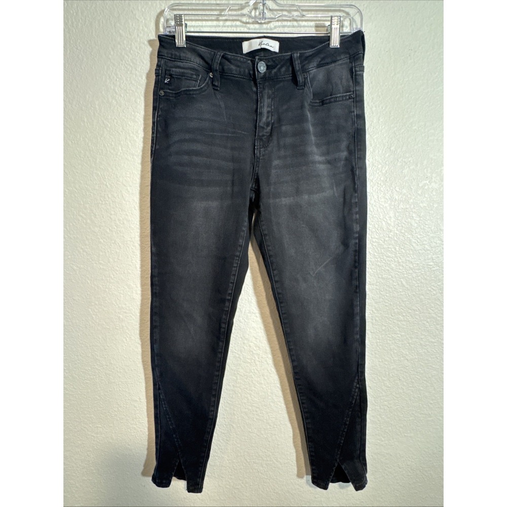 Kancan Black Jeans Women's Size 9/28 Mid Rise Skinny Ankle Cute Goth